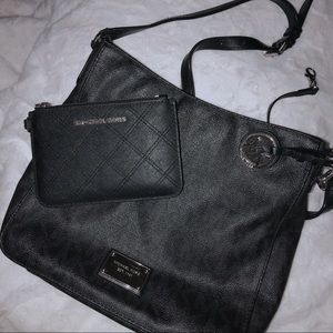 Michael Kors Black Crossbody Bag and Wristlet Cute